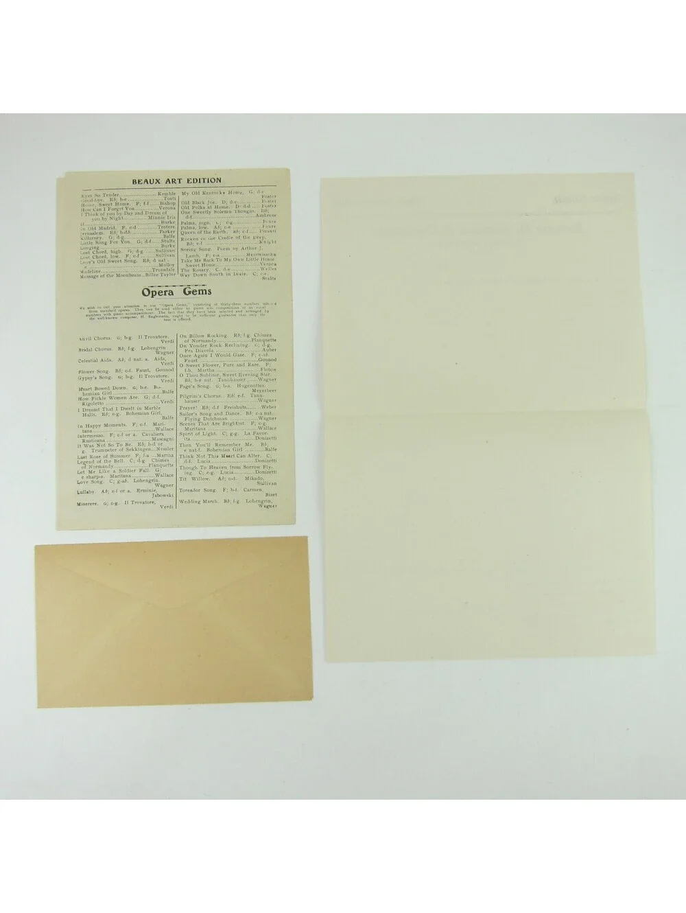 Jerome H. Remick & Co Advertising Sheet Music Catalog Order Form Envelope 1910s